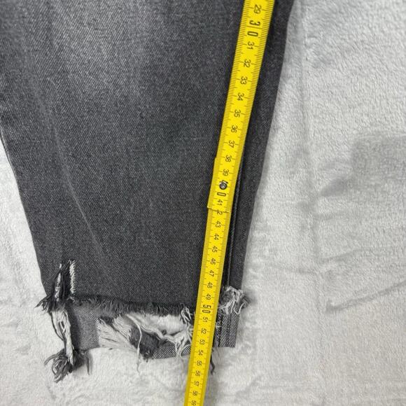 S.Deer Black Distressed Ripped Crop Jeans Women W30(M) Raw Hem Grunge Y2K Ankle - Picture 11 of 13